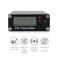 VBESTLIFE 0,5 W FM-Sender, Digitalanzeige, Stereo-FM-Radiosender, 76–108 MHz, Einstellbare Frequenz, 2000 M Reichweite, mit Typ C für Telefon, PC, MP3 (Black) – Ansicht 4