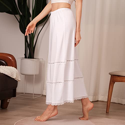 Image of MANCYFIT Half Slip for Women Under Dresses Full Length Long Under Skirt with Lace 36 inch