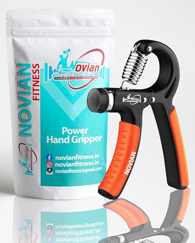 Image of Power Hand Gripper | Adjustable Resistance | Strength Trainer for Fingers, Hand & Forearm | Non-Slip Grip | (Orange)