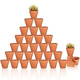 32 Pieces Small Mini Plant Pot 2 Inches Terracotta Pot Clay Ceramic Pottery Planter Cactus Flower Terracotta Pots, Succulent Nursery Pot for Indoor and Outdoor Plant Craft Wedding