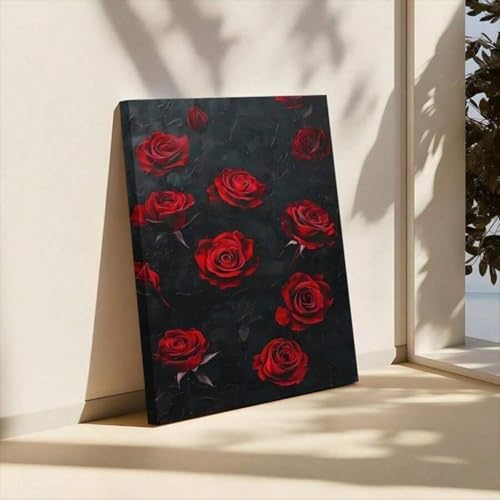 Affiche sur toile rose réaliste encadrée 60x90 cm au contraste moderne et élégant
