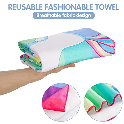 Hosuly 4 Pcs Beach Towel For Kids 60'' X 30'' Large Bath Towels Pool Towels Absorbent Quick Dry Microfiber Baby Toddler Beach Towel Cute Swim Travel Picnic Camping Towel For Boys Girls (Cake) #TOP2