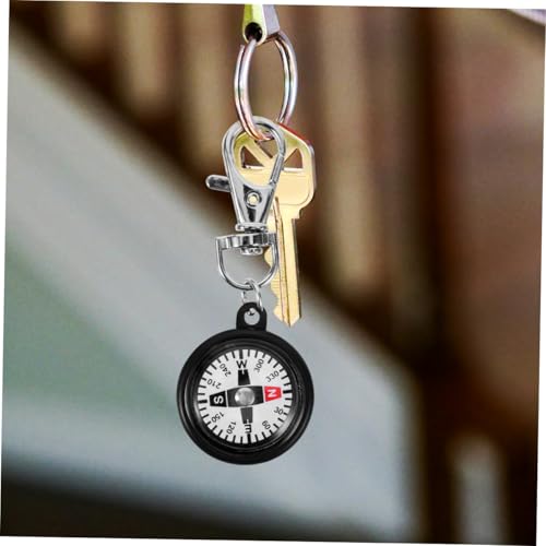 Brújula de bolsillo plástica portátil con llavero miniatura 7