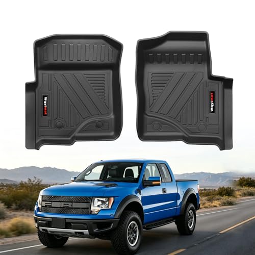 Wqyimat Custom All Weather Floor Mats Liner for 2009-2014 Ford F-150 All Cabs (w/Out Manual Shifter) Front Row 2 Pcs F150 Accessories (for 2009-2014 Ford F-150)
