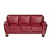 Melody Jane Dolls Houses Dollhouse RS Burgundy Leather 3 Seater Sofa Miniature Living Room Furniture