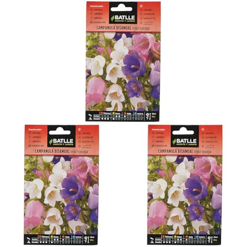 Semillas Batlle Campanula Bisanual doble variada (Paquete de 3)