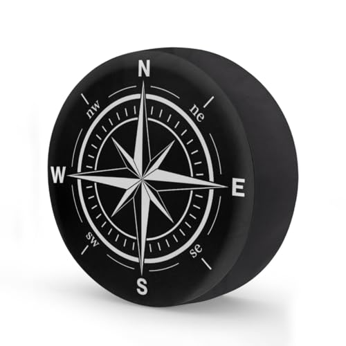 Image of Compass Spare Tire Cover Wheel Covers Protectors Waterproof Dust-Proof Universal Fit Trailer, RV, SUV and Many Vehicle 15 Inch,C-03