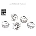 Edary Boho Crystal Rings Set Moon Rhinestone Joint Knuckle Ring Set Silver Rings for Women and Girls.(5PCS)