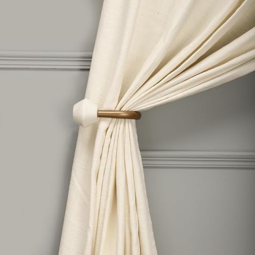Image of Decor Mart Metal Curtain Holdbacks, 2PCS U Shaped Wall Mounted Hooks for Home Decor, Decorative Tiebacks (Brass)