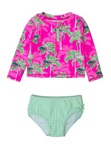 RuffleButts® Baby/Toddler Girls Long Sleeve Rash Guard 2 Piece Sw...