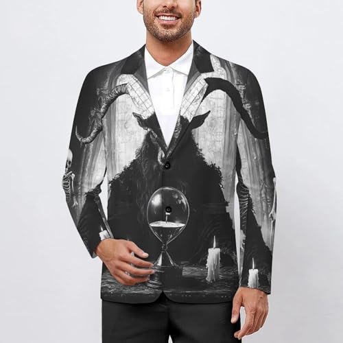 Baphomet Satan Goat Mens Blazer Lightweight Sport Coat Two Button Suit Jackets2