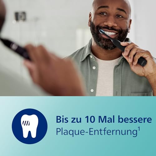 Philips Sonicare DiamondClean 9000 elektrische Zahnbürste, Schallzahnbürste mit App, Drucksensor, 4 Putzmodi, 3 Intensitätsstufen, Ladeglas und USB-Reiseetui, Schwarz, Modell HX9911/09 – Bild 5