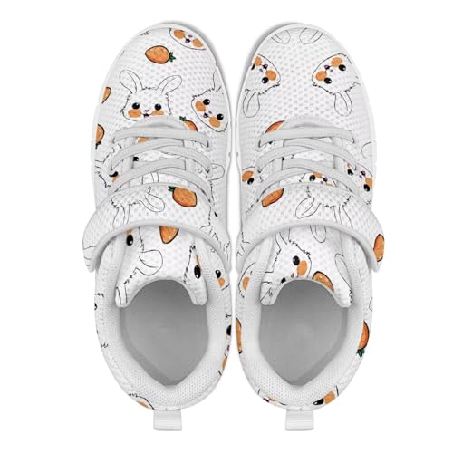 Toddler Running Tennis School Sneakers with White Sole, Regular Heel Slip On Sneaker Adorable Breathable Footwear