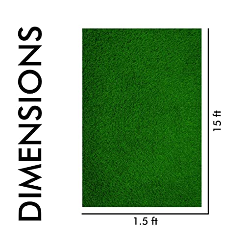 Image of Yellow Weaves 35 Mm High Density Artificial Grass Carpet Mat For Balcony, Lawn, Door - (1.5 X 15 Feet), Green