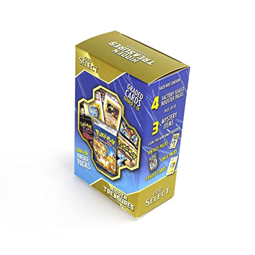 Ccg Select Hidden Treasures Mystery Box | 4 Booster Packs | + Guaranteed Bonus Items | Compatible With Pokemon Cards #TOP6