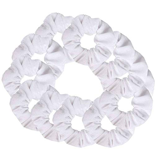 12 Pcs Hair Scrunchies Velvet Elastics Scrunchy Bobbles Soft Hair Bands Hair Ties, white Scrunchies for Tie Dye