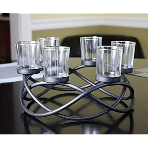 Seraphic Iron Round Table Candle Holder Cover