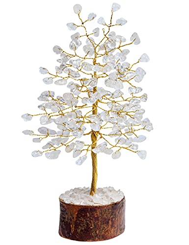 Image of ZAICUS Clear Quartz Crystal Tree of Life Feng Shui Bonsai 7-8 Inch
