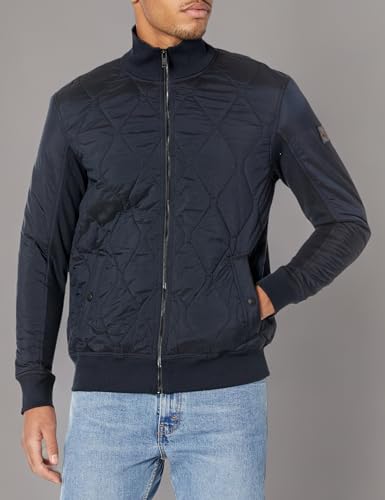 Image of BOSS Men's Quilted Detail Zip Up Jersey Jacket
