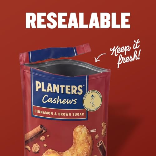 Image of PLANTERS Cashews Cinnamon & Brown Sugar and Rosemary & Sea Salt- Trail Mix Snack Packs, Snack Pack, Party Trail Mix, 10 Oz, 2 Bags (5 Oz Per Flavor)