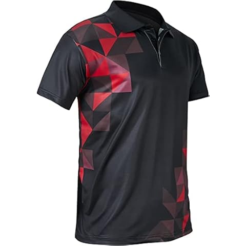 JACKETOWN Mens Golf Polo Shirts Regular Fit Short Sleeve Performance Casual Tennis T-Shirt, 043-red, XXL Cover