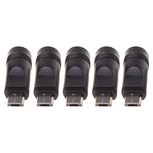 5 Pcs 5.5x2.1mm Female Jack to Micro USB Male Plug for DC Power Connector Adapte