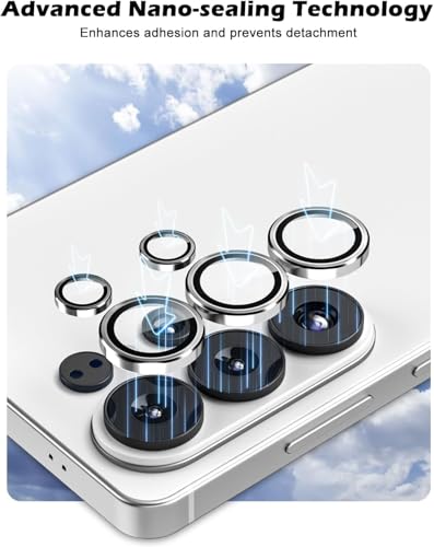 Image of FabeKee Tempered Glass Camera Lens Protector For 9H Hardness, Full Coverage Anti Scratch Camera Metal Ring (S26 Ultra 5G silvar)