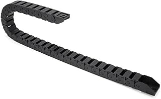 sourcing map R28 15mm x 20mm (InnerH*InnerW) Black Plastic Wire Carrier Cable Drag Chain 1M Length for CNC