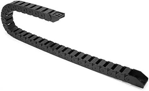 uxcell R28 15mm x 20mm (InnerH*InnerW) Black Plastic Wire Carrier Cable Drag Chain 1M Length for CNC