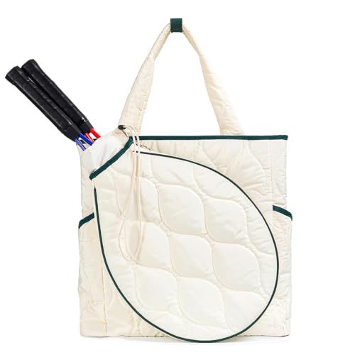 TILDOSAC Tennis Tote Bag Tennis Racket Backpack Extra-Large Quilted Pickleball Racquet Bags Water-Resistant & Lightweight for Women