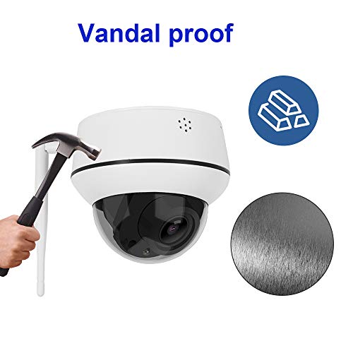 Eversecu Vandalproof 2.4Ghz Wifi Motorized Ptz Ip Dome Ceiling Auto-Cruise Outdoor Security Metal Dome Camera With 1080P 5X Optical Zoom,Ir Night Vision,Rtsp And E-Mail Push Alerts #TOP6