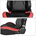 IKON MOTORSPORTS, Universal Racing Seats with Dual Sliders, PU & Carbon Leather Red Stripe Reclinable Left Driver Side