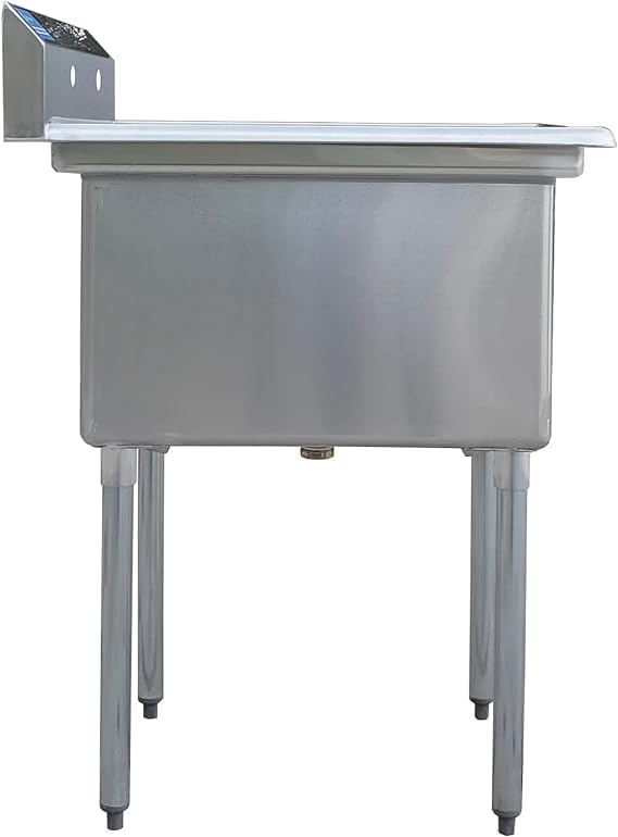 Stainless Steel Prep & Utility Sink | 304 Stainless Steel | NSF | Inner Bowl Size: 24" x 24" | Overall Size: 30" x 29.5" | Restaurant, Kitchen, Laundry, Garage