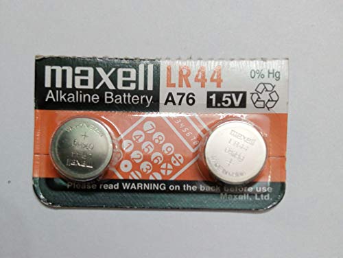 Maxell LR44 Alkaline 1.5V Battery, 2-Pack