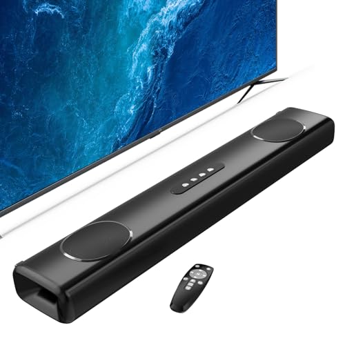 Image of Unisyomyo 100W Sound Bar for Smart TV, 2.2 ch Soundbar with Bluetooth 5.3/ARC/Opt/AUX Connect, Surround Sound System for TV with 4 Speakers, Home Audio Surround Sound System for TV PC Projector