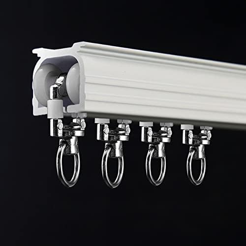 WANTOUTH Curtain Rail Track Pulley 20Pcs Curtain Track Rollers Silent Pulley Metal Twin Wheeled Carriers Drapery Rail Wheels Sliding Glider for Windows Shower Curtain Tracks, -16.5mm Wheel Dia