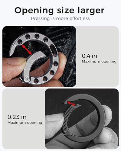 Image of Round Circle Carabiner with 2 /3in D Ring Keychain for Car Key