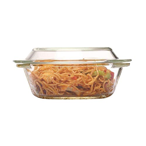 Image of Femora Borosilicate Glass Casserole Deep Round Oven and Microwave Safe Serving Bowl with Glass Lid, 700 ml