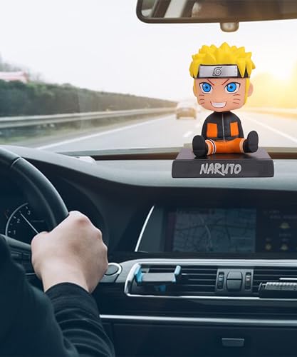 Image of Daiyamondo Polyvinyl Chloride Super Hero Anime Action Figure Bobble Head for Car Dashboard Office & Study Table Decoration for Everyone (Naruto, 9 Cm, 7.5 Cm)