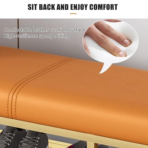 Banc de rangement à chaussures à 2 étagères avec coussin gris - 4