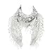 Wrapables Embroidered Floral Lace Triangle Scarf, Grey