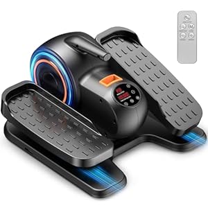 Under Desk Elliptical Machine, Electric Ellipse Leg Exerciser as Seen on TV for Seniors with Remote Control & 10 Leve Speeds, Fully Assembled, Quiet & Portable Seated Pedal Exerciser for Home Office