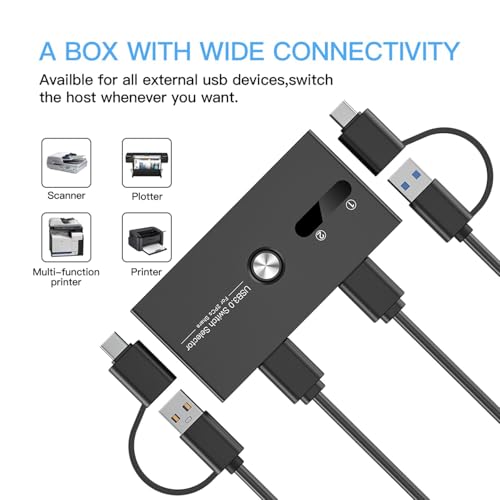 Conmutador KVM USB C de 4 puertos: comparta ratón y teclado entre dos PC sin desconectar 2
