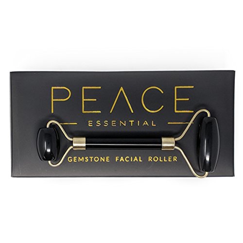 Luxury Black Obsidian Facial Roller | 100% Natural Obsidian Face Roller | Dual Facial Rollers Massager | Anti-Aging Slimming Face Massage Tool | Detoxify + Glow