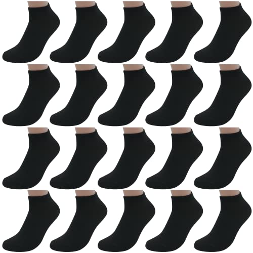 Bright Star Men’s Low-Cut Socks 20 Pairs - Breathable And Comfortable Low Ankle Socks For Men - 97% Polyester Socks With Drawstring Closure, Bulk Pairs For Casual, Formal, & Workout Wear #TOP6