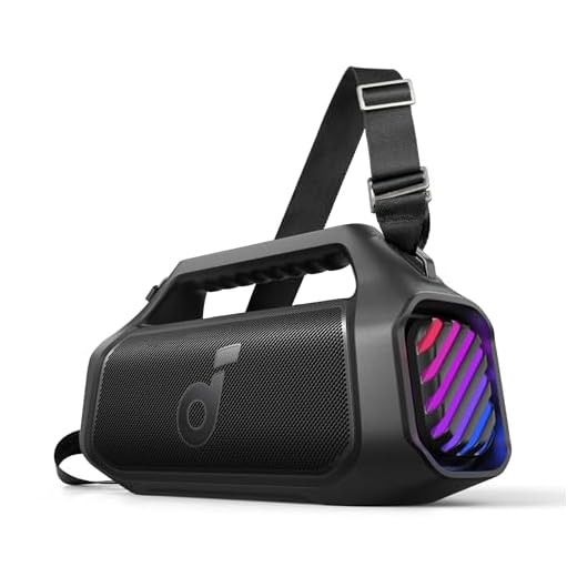 Soundcore Boom 2 Plus da Anker Caixa de Som Portáteis Bluetooth Alto-falante Externo, 140W, 2+2 Canais, BassUp™ 2.0, 20H de Reprodução, Carregamento Rápido, IPX7, Luzes RGB, Power Bank, Preto