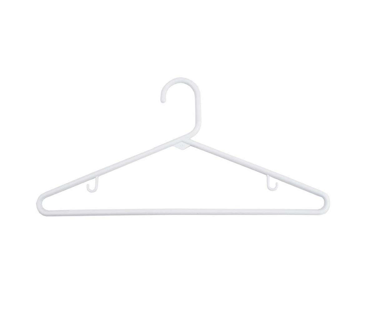 NAHANCO TBW, Bulk Pack Plastic Tubular Hangers, Made in USA, White (Pack of 144) 144 White