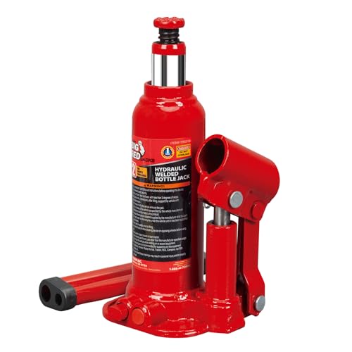 BIG RED T90203B Torin Hydraulic Welded Bottle Jack, 2 Ton (4,000 lb) Capacity, Red