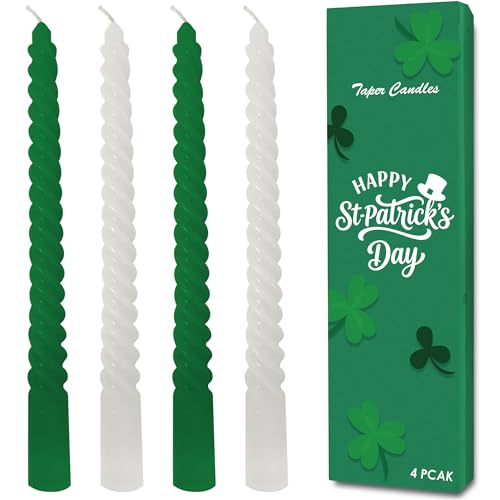 Taper kaarsen, spiraal gedraaide taps toelopende kaarsen set van 4, ongeparfumeerde taps toelopende kandelaars 10 inch hoog, huisdecoratie keuken decor bruiloft decoraties