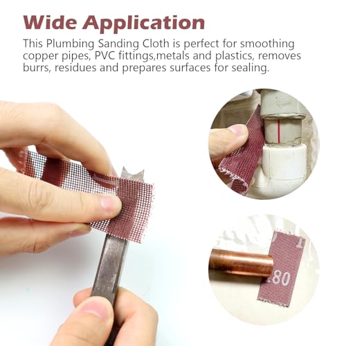 Image of SCOTTCHEN Plumber's Open Mesh Sanding Sheet 180 Grit, Tearable Sanding Roll, Plumber's Double Side Open Mesh, for Cleaning Copper Tubing and Fittings, 1-1 /2 inch Width x 32 Ft Length -1 roll
